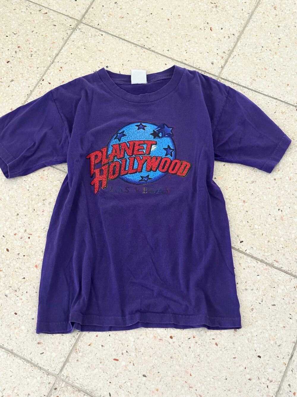 90s Mens Vintage PLanet Hollywood Tourist Graphic Tee Size Small